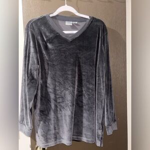 Gray Soft Long Sleeve Top and Bottoms